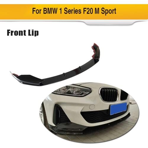 Car Front Bumper Lip Spoiler For BMW 1 Series M Sport 2019 Carbon Fiber / Gloss Black Car Sticker Spoiler