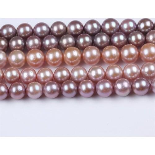 11-14mm natural purple pink colorful beads Round Edison Shape Baroque Freshwater Pearl for necklace and earrings making
