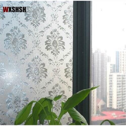 2M Euporean Style Home Window Film Glass Stickers With Damascus Pattern Bedroom Decorative Self Adhesive Static Privacy film