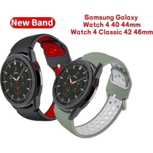 Breathable Sport Silicone Bracelet for for Samsung Galaxy Watch4 Classic 46mm 42mm Cruve End Watch Band for Watch 4 44mm 42mm