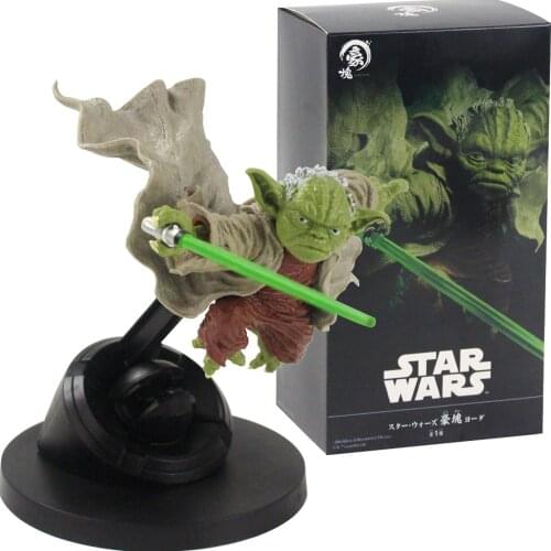 15cm Master Yoda with Sword Jedi Knight Fighting Version PVC Action Figure Model Toys Collection Doll