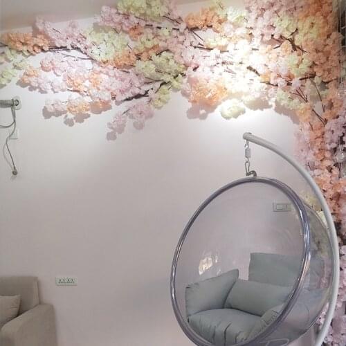 Artificial Cherry Blossom Tree Rattan Suit Fake Flower Rattan Strip Wedding Arch Decoration Home Festival Decoration Suit