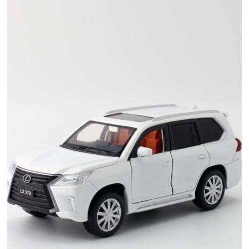JACKIEKIM/1:32 Scale/Diecast Metal Toy Model/Lexus LX570/Sound & Light Car/Pull back/Doors Openable/Educational Collection/Gift