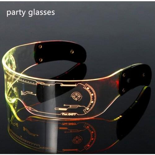 Colorful EL Luminous Glasses Led Light Up Visor Eyeglasses For Bar KTV Christmas Birthday New Year Decorations Party Supplies