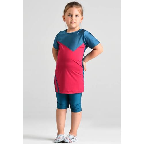 Minahill Fuchsia, Oil Blue Swimsuit Hijab 0112-10