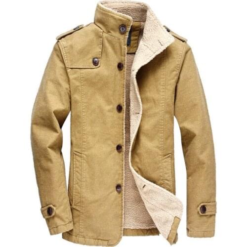 Autumn Winter jackets men New fashion Fleece warm cotton jackets casual clothing Black Khaki Big Size 6XL jaqueta masculina