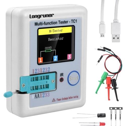LCR-T6 Transistor Tester Multimeter Colorful Display For Diode Triode MOS/PNP/NPN Capacitor Resistor Transistor Backlight Screen