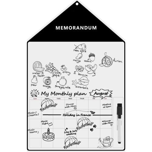 Magnetic Dry Erase Weekly Monthly Planner Calendar Fridge Board Erasable Memo Messages Door Board Stickers Message Board