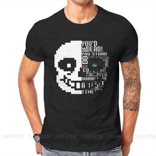 Undertale Sans Fashion TShirts Pixel Men Style Pure Cotton Streetwear T Shirt O Neck Oversized