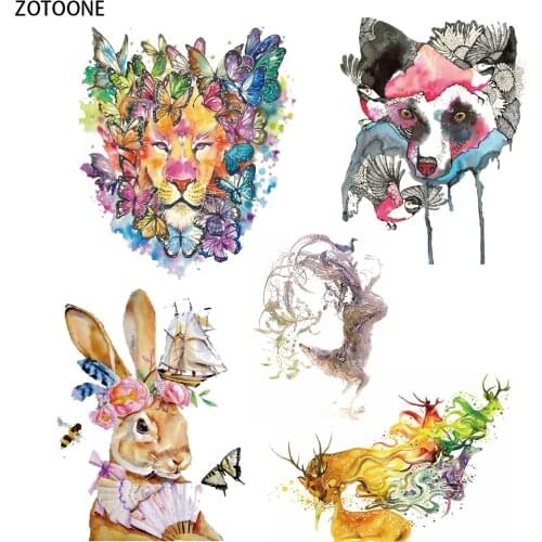 ZOTOONE Flowers Animals Patches for Clothing DIY Iron on Patch Applications Thermo Heat Transfer Clothes Sticker Applique Badges