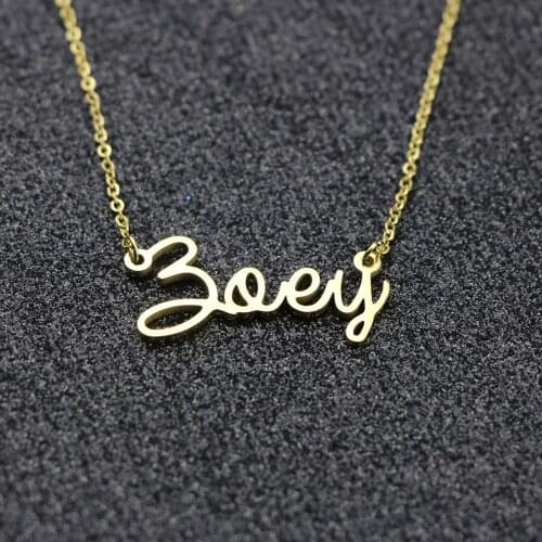 Personalized Name Pendant Necklaces Birthday Gift Stainless Steel Customized Gold Color English Letter Necklace Name Necklaces
