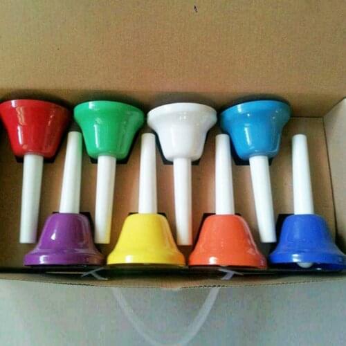 Colorful Musical Instrment Hand Bell 8 Note Musical Toy for Children Baby Early Education Musical Toy Percussion Instrument
