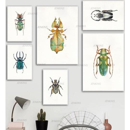 Insects Picture Posters Art Beetles Prints and Posters Sets Canvas Painting Art Print Poster Picture Wall Living Room Home Decor