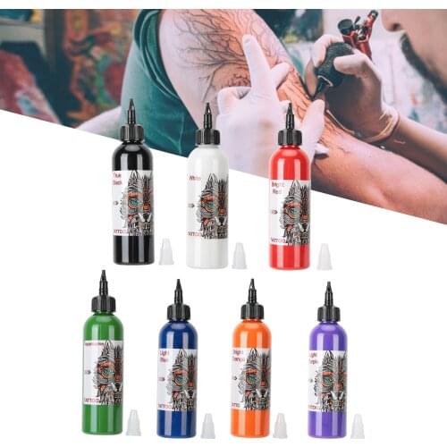 Professional New Portable Body Art Tattoo Ink Safe Long Lasting Fast Coloring Tattoo Microblading Makeup Beauty Pigment 120ml