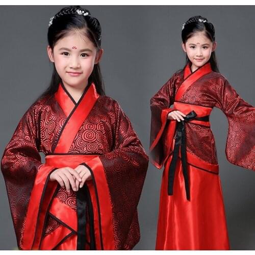Children Hanfu Folk Dance Costume Kids Ancient Clothing Fairy Princess Dress Traditional Chinese GuZheng Performance Dress Kids