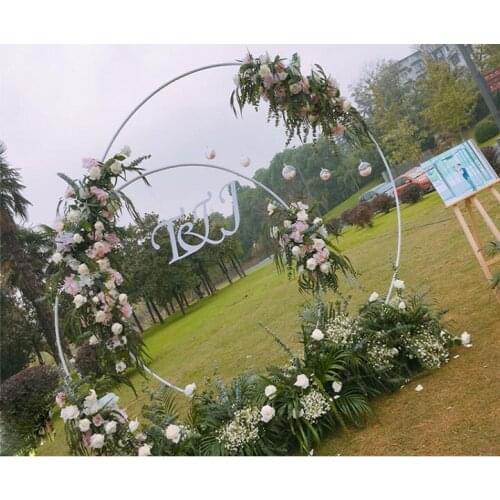 Wedding props large iron ring arch background single arch flower outdoor lawn wedding flower door rack