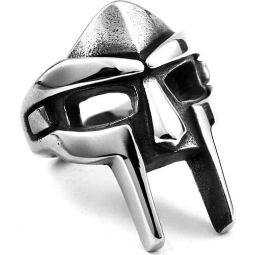 Vintage Men Rings Courage Power Helmet Mask Stainless Steel Rings Punk Christmas Gift Jewelry Accessories