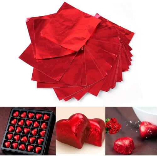 100Pcs New Style Square Candy Package Sweets Chocolate Foil Paper Wrappers Confectionary Christmas Party Festival Decoration