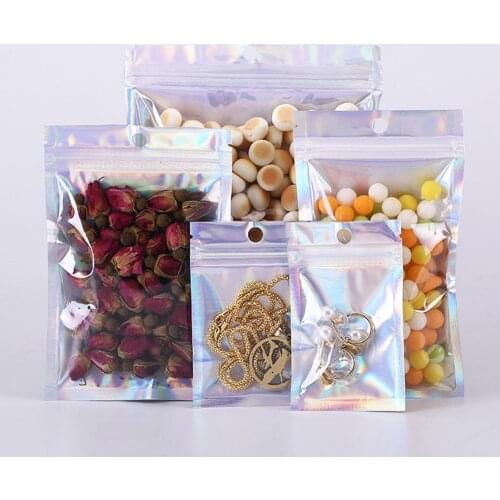 100Pcs Translucent Lock Bag Storage Container Candies Gift Pouch Party Decor Bulk snack food packaging bag