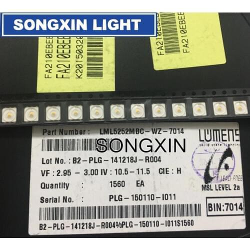 200PCS FOR LUMENS LED Backlight 0.3W 3V 5252 Cool white LED LCD TV Backlight TV Application LML5252MBC-WZ