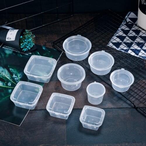 500pcs High quality disposable sauce cup 40ml/50ml/80ml/100ml pudding jelly yogurt round transparent plastic cups with covers