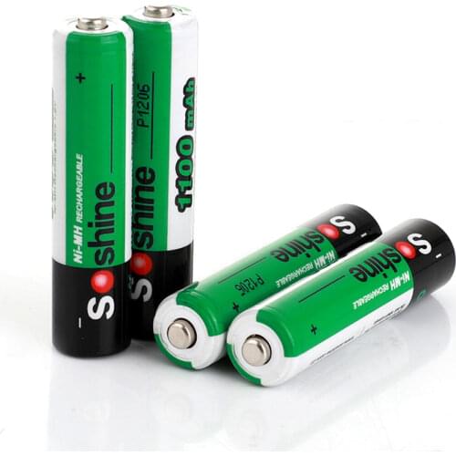 4PCS/Pack Soshine Battery 1100mAh 1.2V Ni-MH AAA Rechargeable Batteries With Portable Battery Box Case