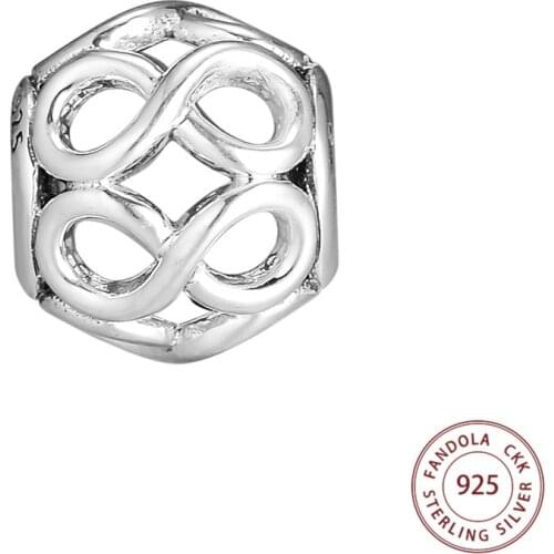 Infinite Shine Openwork Charms Fits Original Pandora Bracelet 925 Sterling Silver Beads for Jewelry Making Bijoux