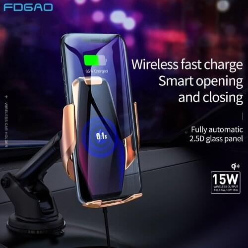 Wireless Car Charger Mount Automatic Clamping Qi 15W Fast Charging Air Vent Phone Holder For iPhone 12 11 XS X 8 Samsung S20 S10
