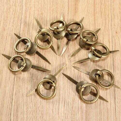 10Pcs Iron Vintage Jewelry Case Wooden Box Dresser Kitchen Cupboard Cabinet Drawer Pulls Ring Handle Knobs Furniture Hardware