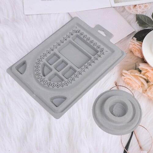 Gray Flocked Bead Board Bracelet Beading Organizer Jewelry Making Tray WorkBenches Size Measuring Plate Craft Tool Accessories