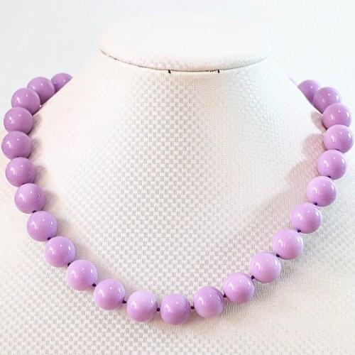 Violet shell baking paint glass round beads 8mm 10mm 12mm 14mm free shipping fashion necklace for women jewelry 18inch B636
