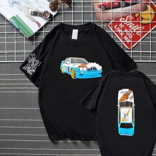 High Street Hip Hop Streetwear Men T-shirt Travis Scott Car Design Print T Shirt For Men Fashion Graphic Tees Top Cotton Tshirts