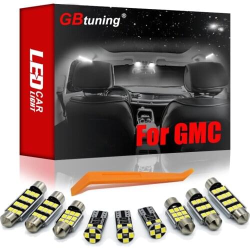GBtuning Canbus LED Interior Light Kit For GMC Acadia Sierra Terrain Envoy Yukon Savanna Jimmy Canyon Car Dome Map Indoor Lamp