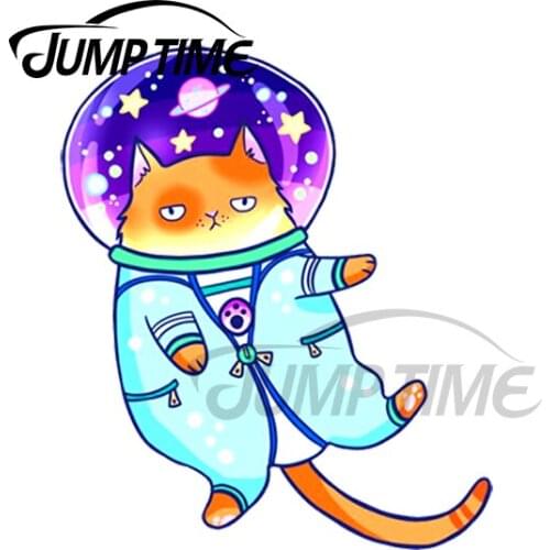 JumpTime 13 x 6.2cm For Cosmo Cat Windshield Car Stickers Comical Decal Vinyl Material Waterproof Decals Sunscreen Decoration