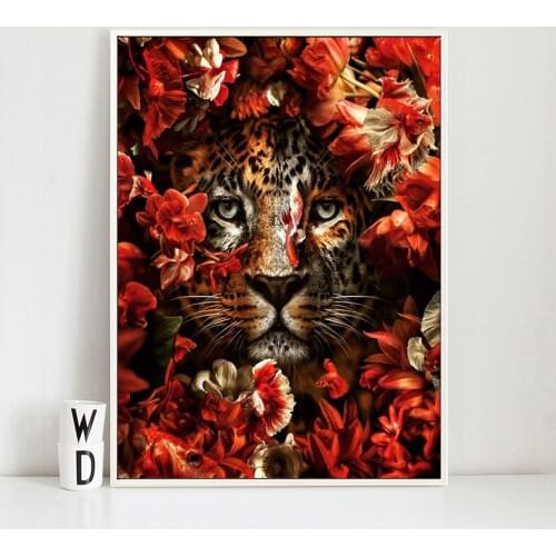 Digital Art Flower Animals Painting Print On Canvas Abstract Art Posters and Prints Wall Art Picture for Living Room Decor
