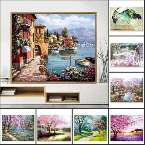 GATYZTORY 60x75cm DIY Painting By Numbers landscape Picture Coloring Zero Basis HandPainted Oil Painting Unique Gift Home Decor