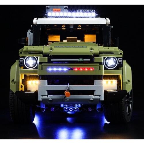 Kyglairng Led Light Kit for LEGO 42110 Technic Series Defender (Standard Version) Model Building Blocks (only light included)