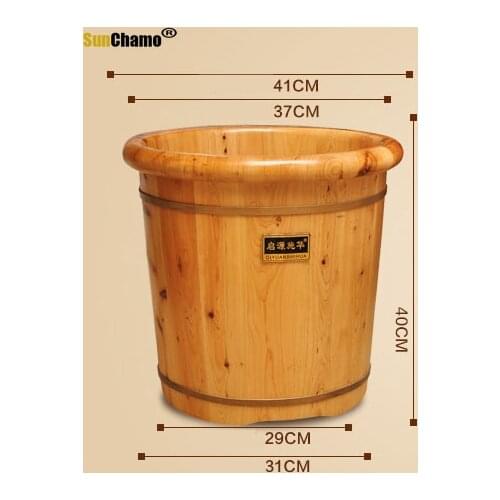 Solid Wood Steam Foot Bath Barrel Household Massage Foot Bath Barrel Footbath Fumigation Adult Tub Foot Pedicure Foot Massage