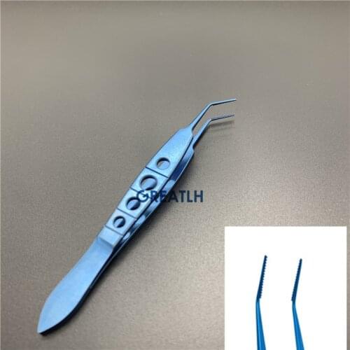Tweezer forceps Ophthalmic Kansas nucleus fragment for removal Titanium eye microsurgery instrument