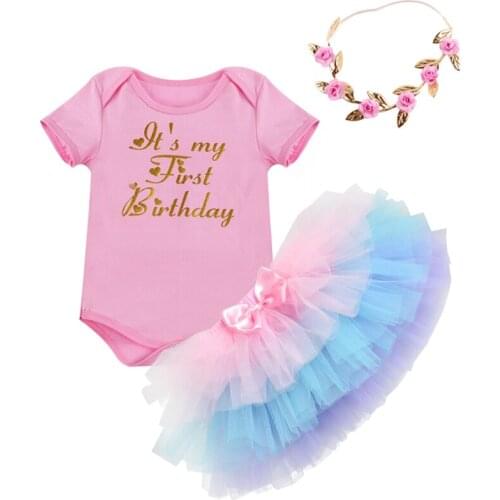 Girls Baby Birthday Clothes Set It Is My First Birthday Cute Cake Smash Outfit 3pcs Set Baby Girls Clothes Photo Shoot Costume