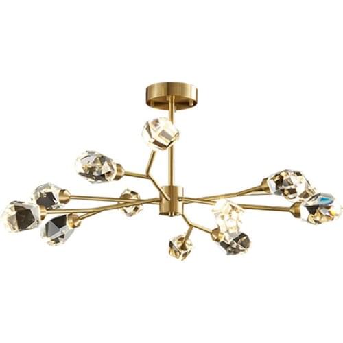 Post Modern LED Chandeliers Lights Creative 8/12/16 Heads Lustre Cristal Hanging Lamps Luxury Home Decor Lighting Copper Lamp