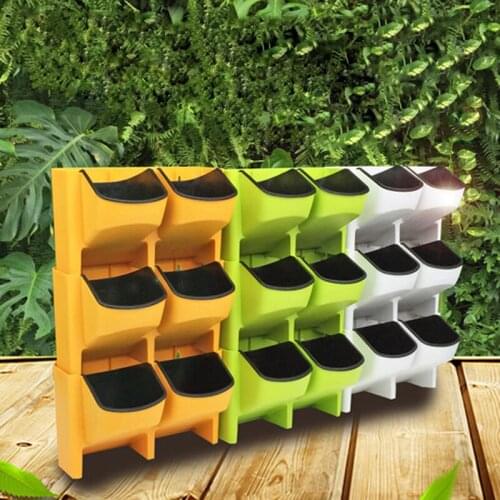 Durable Flower Pot Stackable Vertical Planter Wall Hanging For Garden Balcony Plant Home Decor Succulents flower Bonsai Pot