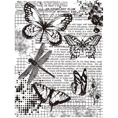 Retro Butterfly Transparent Clear Silicone Stamp/Seal for DIY scrapbooking/photo album Decorative clear stamp sheets 056