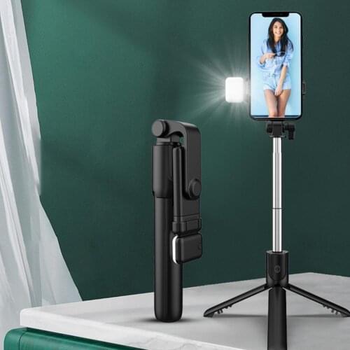 R1S 3 in 1 Bluetooth Remote Control Tripod Selfie Stick for iPhone Samsung Mobile Phone Selfie Shutter Monopod Tripod Holder