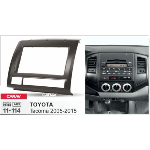 Doble Din Radio Fascia for TOYOTA Tacoma Stereo Audio Panel Mount Installation Dash Kit Adjusting Frame Adapter CARAV 11-114