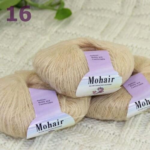 Sale New 3BallsX25g Luxury Soft Mohair Warm Wrap Shawl Hand Knit Crochet Yarn 291-16 Mastic