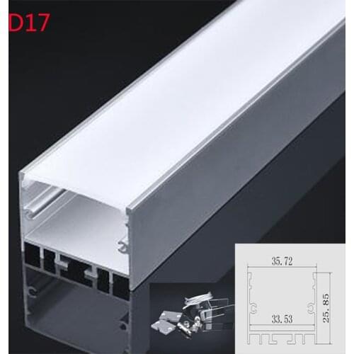 4 Sets D17 100cm U Shape Aluminum Channel Profile With Cover, End Caps and Hanging Wire for LED Bar lights