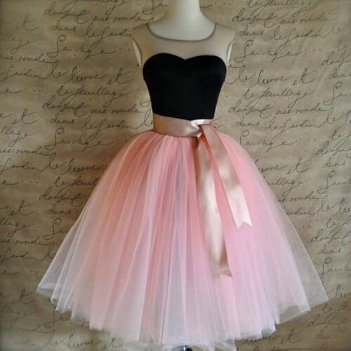High Qualilty Puff Women Chiffon Tutu Skirt Petticoat Belt faldas High waist Mid-Calf Length Jupe Female Tutu Skirts 5 Layers