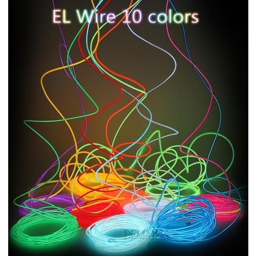 2m/3m/5m 3V AA controller Flexible Neon Light Glow EL Draht Seil Rohr band wasserdichte LED Neon Lichter Schuhe Kleidung Auto De