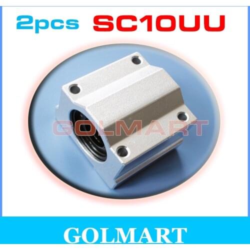 2pcs SC10UU SCS10UU 10mm shaft rail Linear axis Ball Bearing Pillow Bolck Linear unit for CNC